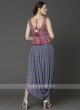 Red & Steel Blue Top With Dhoti Pant